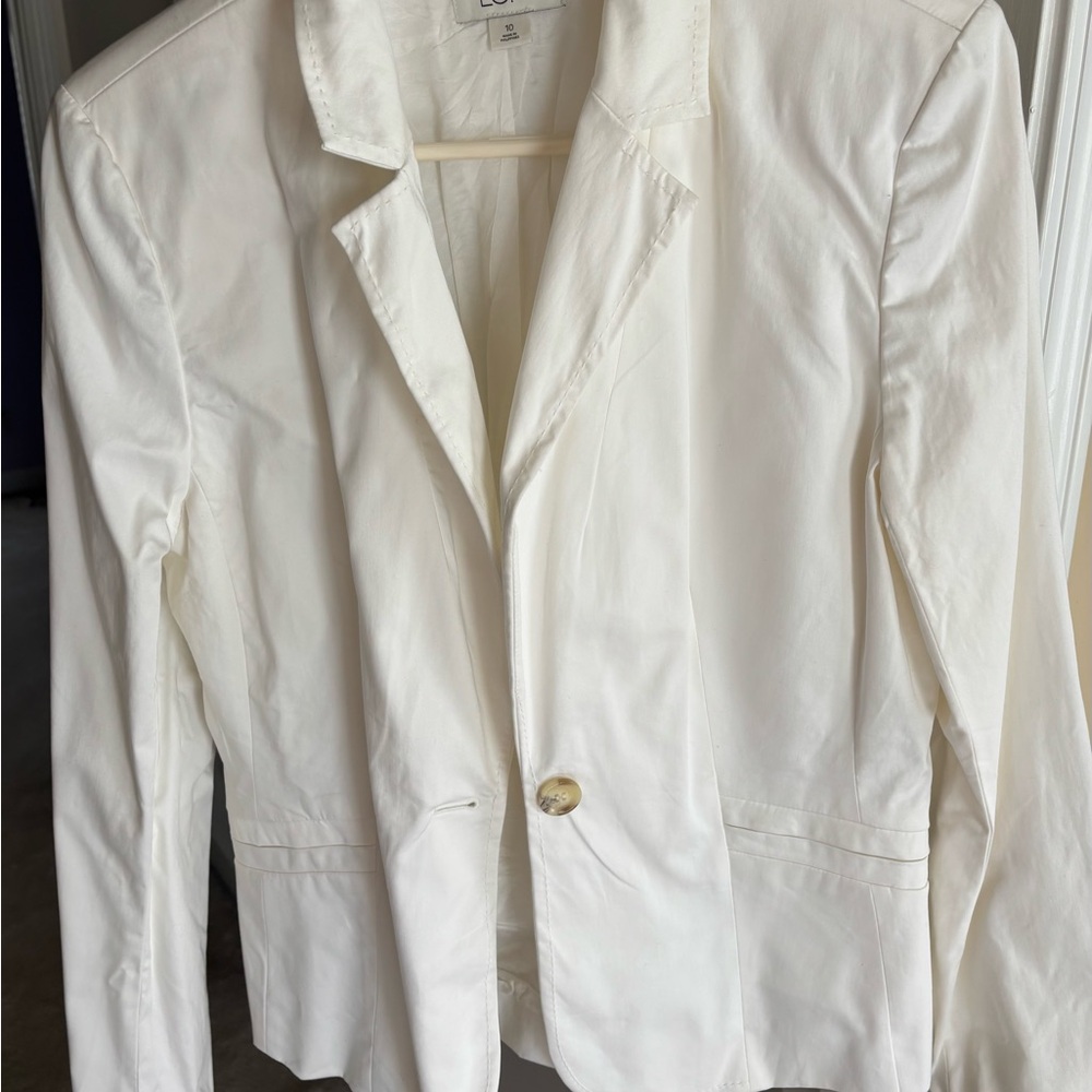 Ann Taylor LOFT White Women's Blazer Size 10